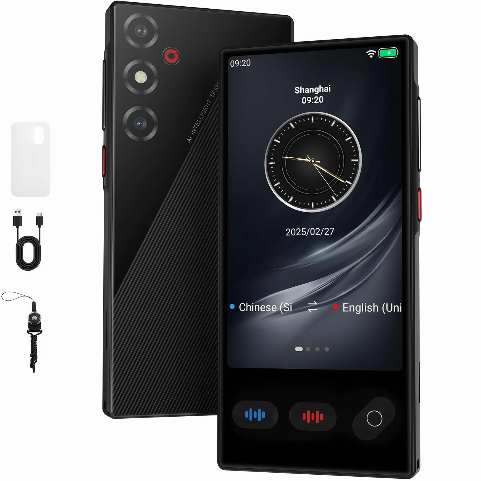 Traduttore Vocale Istantaneo Multilingue per 148 Lingue Online e 19 Offline (Italiano Offline), Traduttore Simultaneo Vocale Traduzione di Foto Supporta WiFi/Bluetooth con Batteria da 1500 mAh