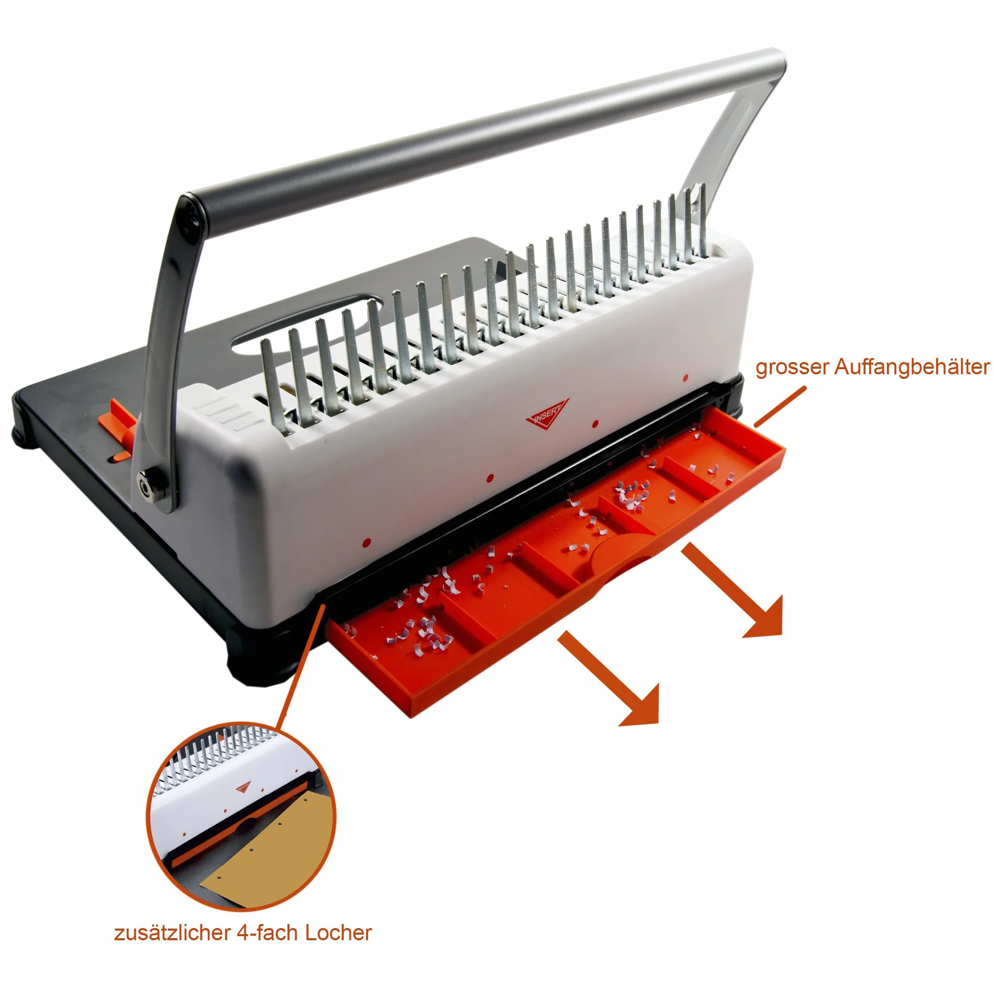 Peach, rilegatrice in plastica Star Binder Pro per DIN A4, PB200-30, prodotto vincitore per il rapporto qualità/prezzo*, rilega 350 fogli, massimo dorsi per rilegatura da 38 mm, capacità di perforazione di 12 fogli, con set iniziale da 15 pezzi
