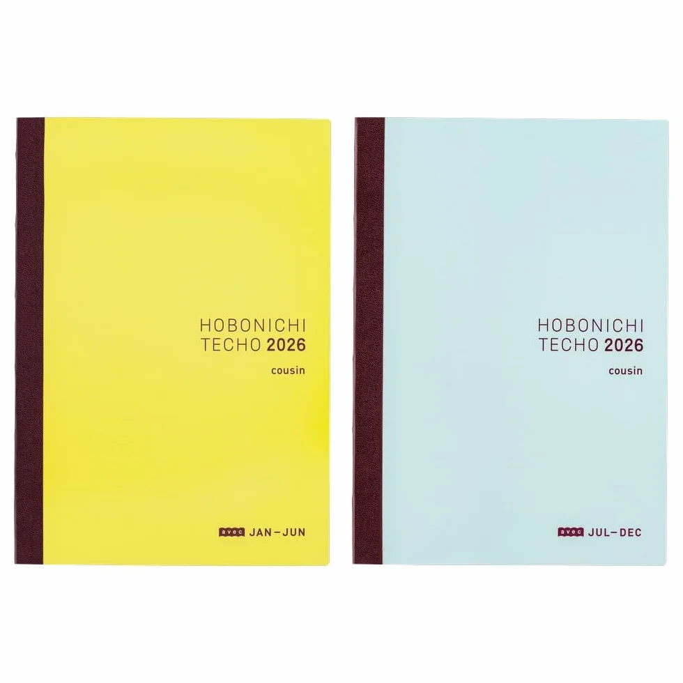 Hobonichi Techo 2026 Cousin Avec Books – Set di 2 libri formato A5, giornaliero, 6 mesi x 2 (inizio gennaio), giapponese, planner
