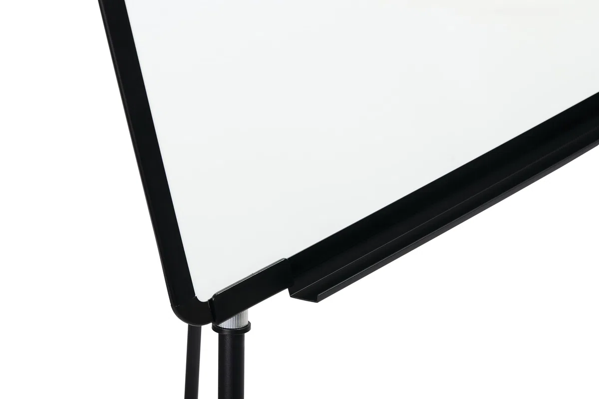 Bi-Office Lavagna Portablocco, Cavalletto Treppiedi Basic Non Magnetico, Cornice in Nero, Dimensioni Pannello Euro 700 x 1000 mm