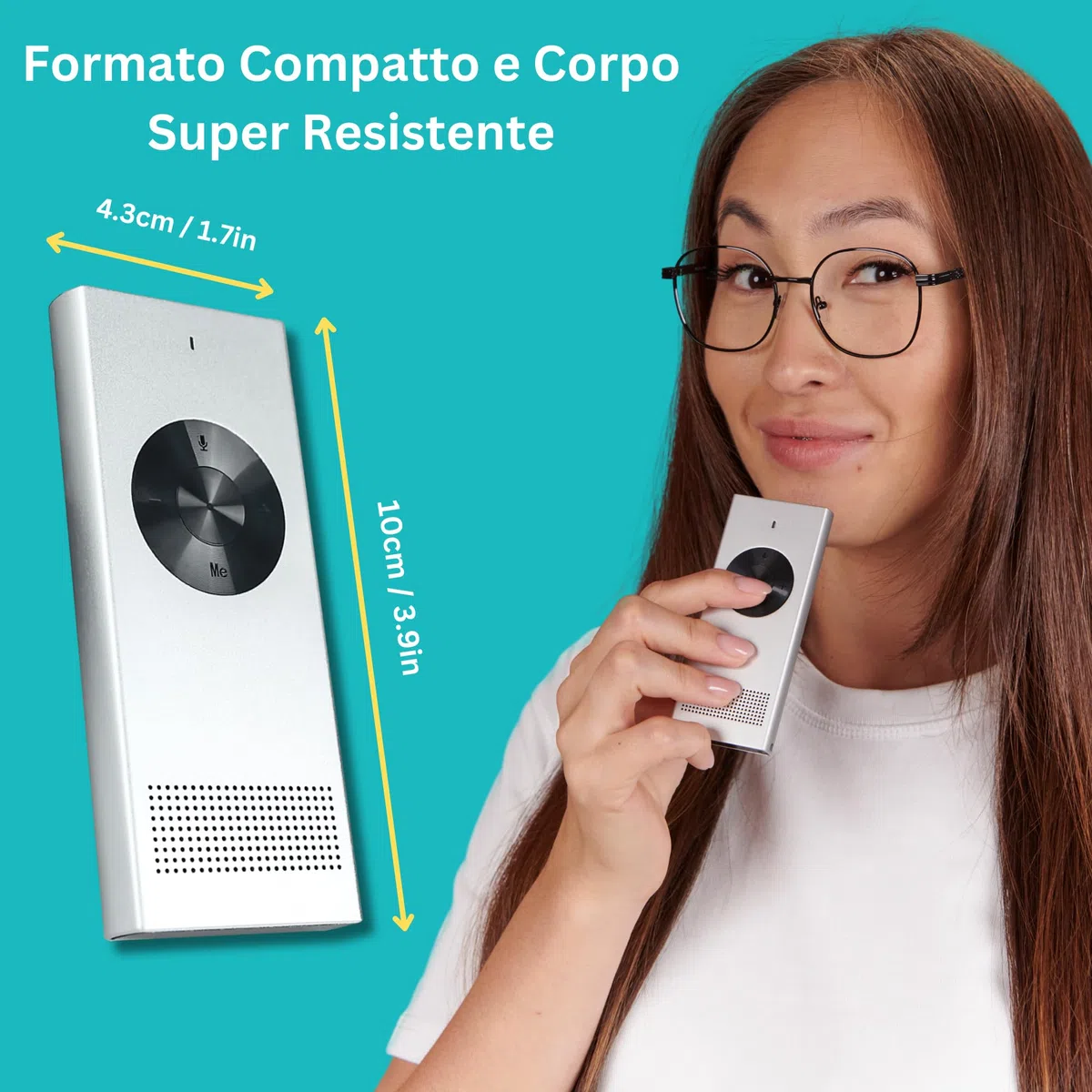 Enence Traduttore Istantaneo Vocale, MUAMA Traduttore Vocale Istantaneo Multilingue. Simultanea AI Translator Portatile a Due Vie per 60+ Lingue ad Alta Precisione Vocale. Offline 19 Lingue, con App