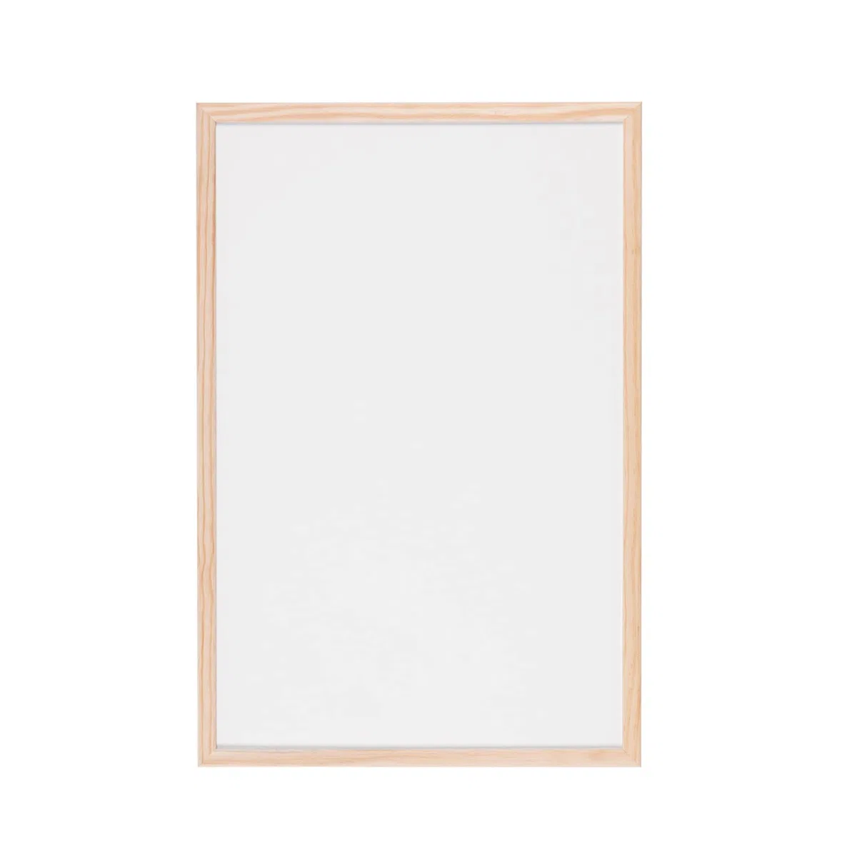 Bi-Joy Lavagna Bianca Non magnetica, Superficie cancellabile a secco, con Cornice in Legno di Pino (80 x 60 cm)