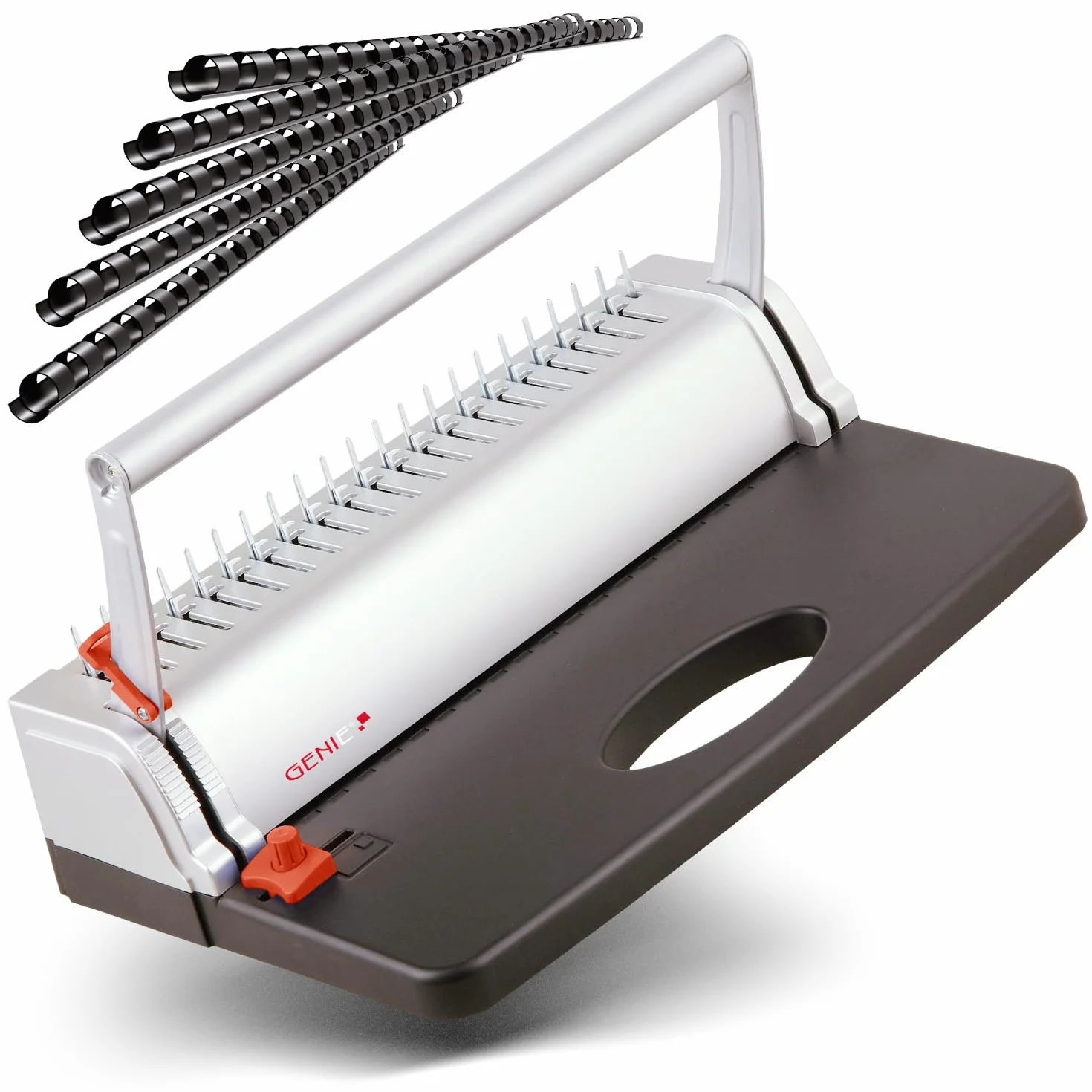 Genie Raccoglitore a spirale CB 800 (fino a 145 fogli; DIN A4; incluso set di rilegatura in plastica) argento/nero